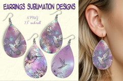 Shine Hummingbirds Floral Lilac Iridescent Earrings designs Product Image 1