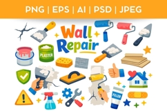 Repair Tools Bundle Doodle|Vector &amp; PNG Illustration Product Image 1