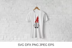 Cute girl gnome SVG. Christmas or Valentines Nordic gnomie. Product Image 2