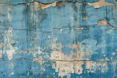 Aged blue paint on crumbling wall texture Product Image 1