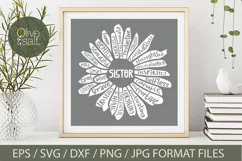 Mothers Day SVG, mom monogram svg, flower word art svg Product Image 2