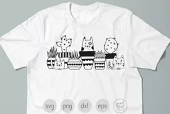 Cats with Cacti and Plant SVG Cut File for Cricut Product Image 3