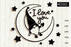 Valentine gnome I love you svg, Valentines day heart clipart Product Image 1