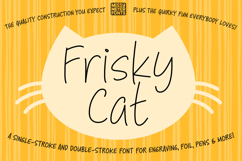 Frisky Cat- a single-line stroke font for engraving and pens Product Image 1