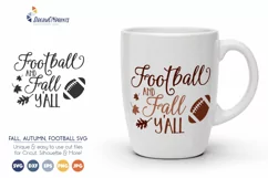 Football SVG Cut Files - Football and Fall Y'all Product Image 1