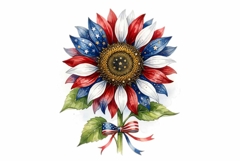 Patriotic Sunflower Memorial Day Clipart Product Image 1