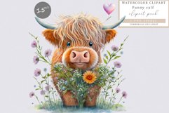Funny calf clipart, Highland calf sublimation, Sublimation Product Image 1