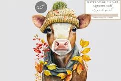 Autumn clipart, Calf clipart, Cow sublimation Product Image 1