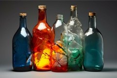 Artistic colored glass bottles with illuminated interiors Product Image 1