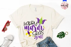 Happy Mardi Gras Y'all - Mardi Gras SVG EPS DXF PNG Product Image 2