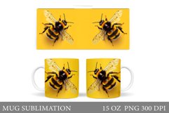 Bumblebee Mug Sublimation. Bee Mug Wrap Design Product Image 1