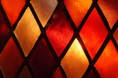 Red Orange Stained Glass Pattern Art Product Image 1