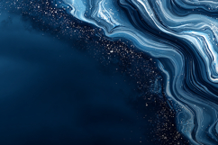 Blue Fluid Marble Texture Abstract Art Product Image 1