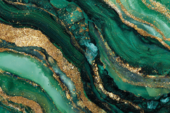 Green Abstract Marble Texture Gold Lines Product Image 1