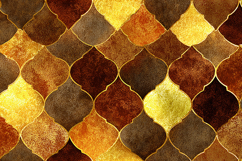 Luxury Golden Moroccan Tile Pattern Art Product Image 1