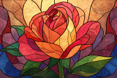 Rose Flower Stained Glass Artistic Design Product Image 1