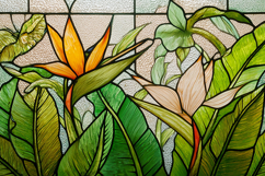 Tropical Flower Stained Glass Botanical Product Image 1