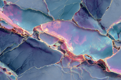 Iridescent Blue Marble with Neon Veins Product Image 1