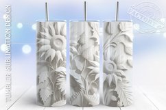 3D tumbler wrap BUNDLE, 3D sunflowers tumbler design Product Image 3