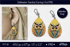 3D Earrings sublimation 3D Teardrop earrings Owl earrings Product Image 1