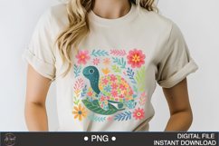 Boho Floral Sea Turtle Watercolor PNG | Ocean Animal Clipart Product Image 1