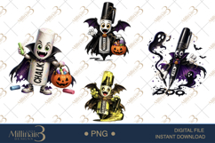 Halloween School Supply Monster Clipart Bundle PNG, 4 Cute Product Image 1