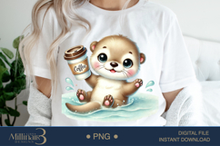 Coffee Lovers Animals PNG | Cute Animal PNG with Coffee Product Image 1