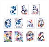 Set of 11 Unicorns in Flowers Watercolor Vector Product Image 2