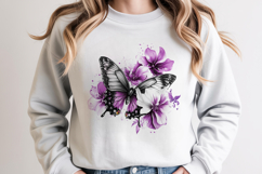 Butterfly with Daisy Flowers PNG Product Image 2