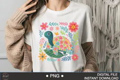Boho Floral Sea Turtle Watercolor PNG | Ocean Animal Clipart Product Image 3