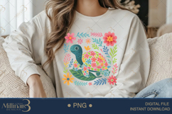 Boho Floral Sea Turtle Watercolor PNG | Ocean Animal Clipart Product Image 3