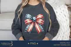 Coquette Bow USA Flag PNG | Girly 4th of July PNG for Tees Product Image 4