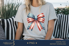 Coquette Bow USA Flag PNG | Girly 4th of July PNG for Tees Product Image 5