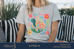 Boho Floral Sea Turtle Watercolor PNG | Ocean Animal Clipart Product Image 5