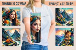 Mountains tumbler sublimation wrap 20 oz PNG Design BUNDLE Product Image 19