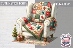 Christmas Patchwork Sublimation Design PNG Glitter Shine Product Image 1