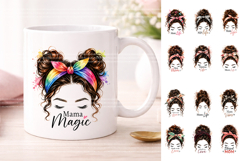 Mama Life Messy Bun Sublimation PNG Product Image 2