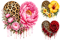 Leopard Floral Sublimation PNG Bundle Product Image 2