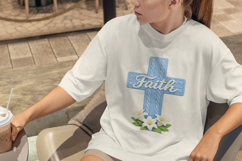 Faith Cross Knitted Lily PNG Product Image 2