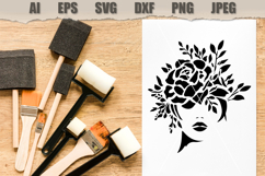 Stencil Floral Woman Face Disign Product Image 2