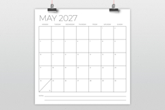 2027 Square MON-SUN 12x12 Calendar Product Image 2