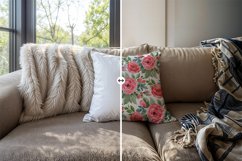 Cozy Neutral Pillow Mockup on Sofa Product Image 2