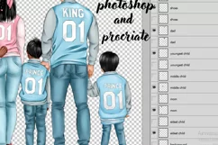 Family clipart of 5 people Product Image 2
