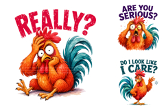 Funny F-Caw-F Chicken Sublimation PNG Bundle Product Image 1