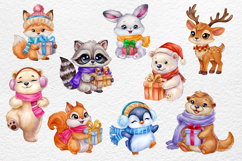 Cute Winter Animals Watercolor Set 9 Hand Drawn Product Image 2