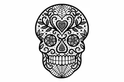 Sugar skull svg, floral skull, day of the dead, Cricut Product Image 2