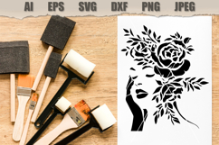 Stencil Floral Woman Portrait Product Image 2