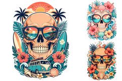 Tropical Skull Summer Sublimation PNG Bundle Product Image 2