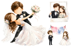 Faceless Wedding Couple Clipart Bundle Product Image 1
