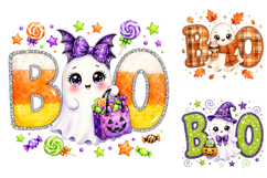 Cute Boo Ghost Sublimation PNG Bundle Product Image 2